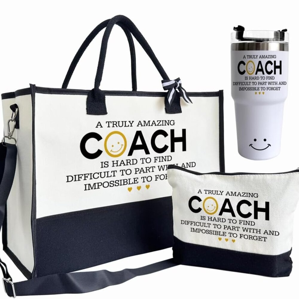 Canvas Tote Bag And 20oz Stainless Steel Tumbler Gift Set For Women